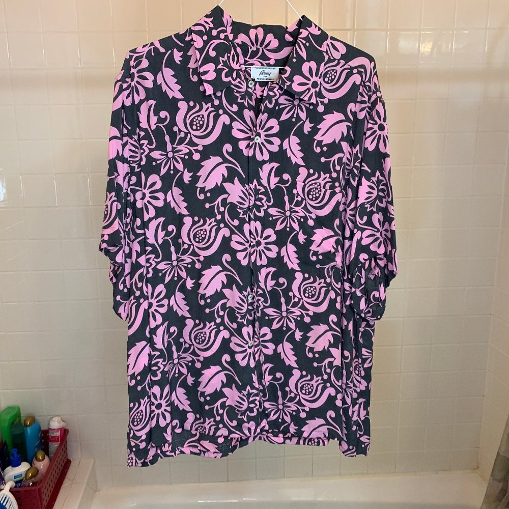 Brioni Men's Size XXL Neiman Marcus Short Sleeve (Camp) Shirt Hawaiian Italy